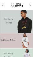 How badbunnyshop.net looks like on a mobile device such as an iPhone.