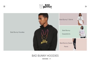 How badbunnyshop.net looks like on a tablet such as an iPad.