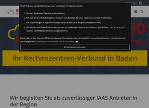 How badencloud.de looks like on a tablet such as an iPad.