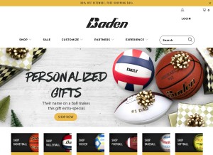 How badensports.com looks like on a tablet such as an iPad.