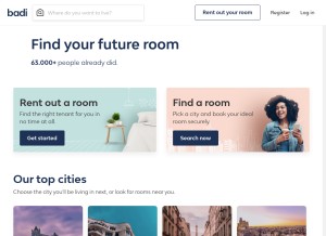 How badi.com looks like on a tablet such as an iPad.
