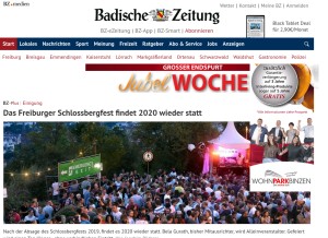 How badische-zeitung.de looks like on a tablet such as an iPad.