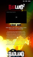 How badlandgame.com looks like on a mobile device such as an iPhone.