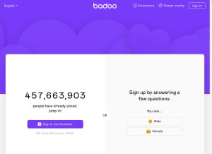 How badoo.com looks like on a tablet such as an iPad.