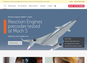 How baesystems.com looks like on a tablet such as an iPad.