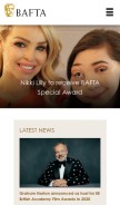 How bafta.org looks like on a mobile device such as an iPhone.