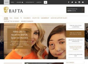 How bafta.org looks like on a tablet such as an iPad.