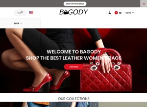 How bagody.com looks like on a tablet such as an iPad.
