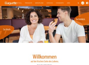 How baguette.at looks like on a tablet such as an iPad.