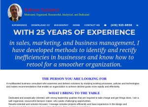 How bahmanyazdanfar.com looks like on a tablet such as an iPad.