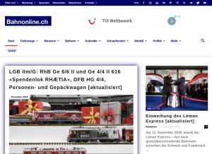 How bahnonline.ch looks like on a tablet such as an iPad.