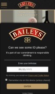 How baileys.com looks like on a mobile device such as an iPhone.