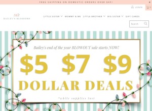 How baileysblossoms.com looks like on a tablet such as an iPad.