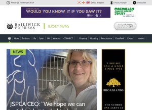 How bailiwickexpress.com looks like on a tablet such as an iPad.