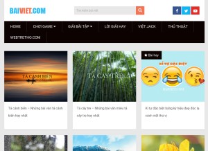 How baiviet.com looks like on a tablet such as an iPad.