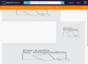 How bajalibros.com looks like on a tablet such as an iPad.