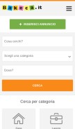 How bakeca.it looks like on a mobile device such as an iPhone.