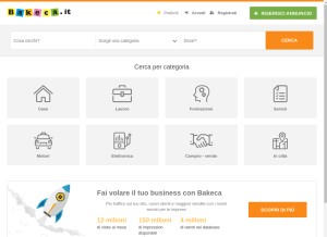 How bakeca.it looks like on a tablet such as an iPad.