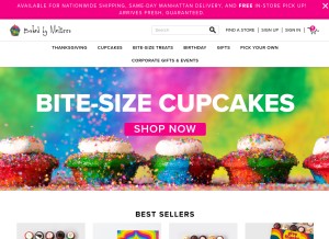 How bakedbymelissa.com looks like on a tablet such as an iPad.