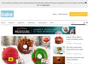 How bakemag.com looks like on a tablet such as an iPad.