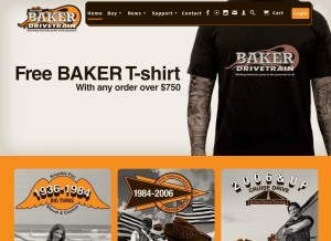 How bakerdrivetrain.com looks like on a tablet such as an iPad.