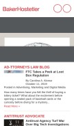 How bakerlaw.com looks like on a mobile device such as an iPhone.