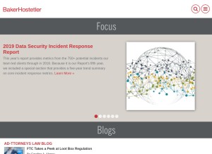 How bakerlaw.com looks like on a tablet such as an iPad.