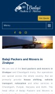 How balajimovers.in looks like on a mobile device such as an iPhone.