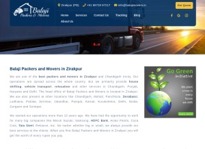 How balajimovers.in looks like on a tablet such as an iPad.