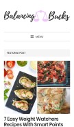 How balancingbucks.com looks like on a mobile device such as an iPhone.