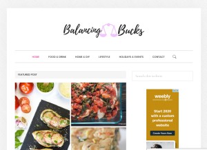 How balancingbucks.com looks like on a tablet such as an iPad.