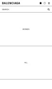 How balenciaga.com looks like on a mobile device such as an iPhone.