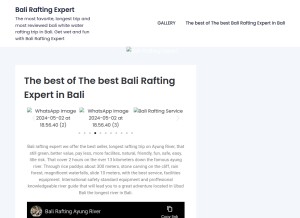 How baliraftingexpert.com looks like on a tablet such as an iPad.