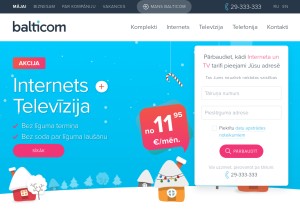 How balticom.lv looks like on a tablet such as an iPad.