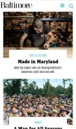 How baltimoremagazine.com looks like on a mobile device such as an iPhone.