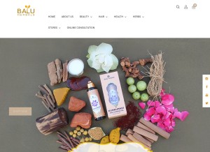 How baluherbals.com looks like on a tablet such as an iPad.