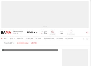 How bama.hu looks like on a tablet such as an iPad.