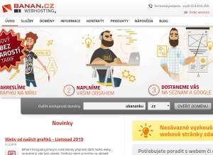 How banan.cz looks like on a tablet such as an iPad.