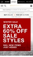 How bananarepublic.com looks like on a mobile device such as an iPhone.