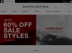 How bananarepublic.eu looks like on a tablet such as an iPad.