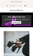 How bananashoes.com looks like on a mobile device such as an iPhone.