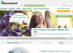 How bancorpsouth.com looks like on a tablet such as an iPad.