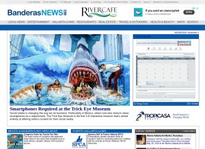 How banderasnews.com looks like on a tablet such as an iPad.