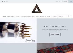 How bangybang.com looks like on a tablet such as an iPad.