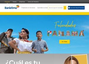 How banistmo.com looks like on a tablet such as an iPad.