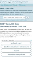 How bank-codes.com looks like on a mobile device such as an iPhone.