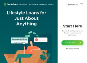 How bankables.co looks like on a tablet such as an iPad.