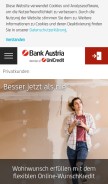 How bankaustria.at looks like on a mobile device such as an iPhone.