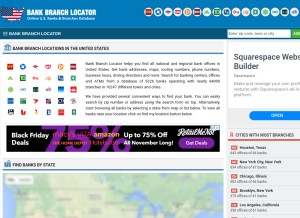 How bankbranchlocator.com looks like on a tablet such as an iPad.