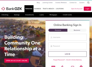 How bankozarks.com looks like on a tablet such as an iPad.